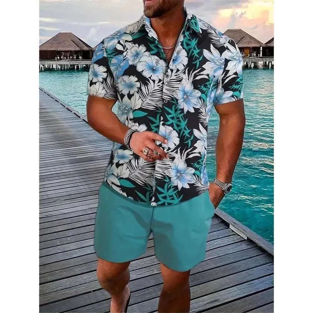 Beach Style Short Sleeve Shirt Men's Suit Fendax 0