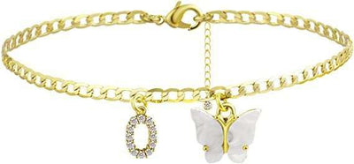 Butterfly Letter Feet Chain Fashion Inlaid Diamond Letter Acrylic Fendax 0