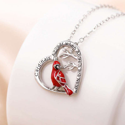 Creative Heart Shaped Cardinal Pendant Necklace, Exquisite Party Commemorative Accessory Gift Jewelry Anniversary Party Gifts, Valentine's Day Gift Fendax 0