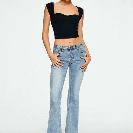 Crop Top Sweetheart Solid Ribbed Sleeveless Fendax 4