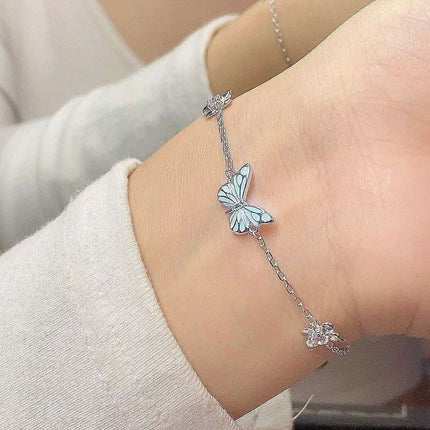 Fashion Blue Luminous Butterfly Necklace Bracelet Set For Glow In The Dark Women Clavicle Chain Choker Party Jewelry Set Gift Fendax 0