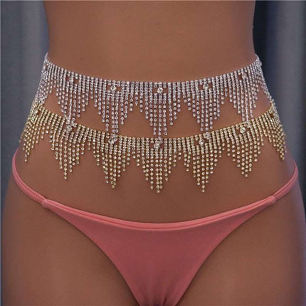 Cross-border Rhinestone Tassel Waist Chain Ins Wind Explosion Sexy Waist Chain Fendax 0