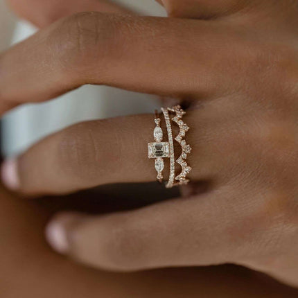 Gold Ring Fashion Ladies Three-piece Set Fendax 0