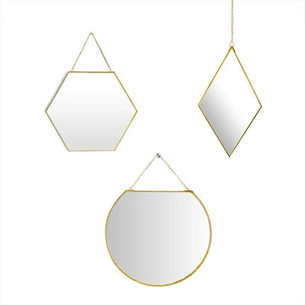 Brass Hexagonal Cosmetic Bathroom Mirror Fendax 0