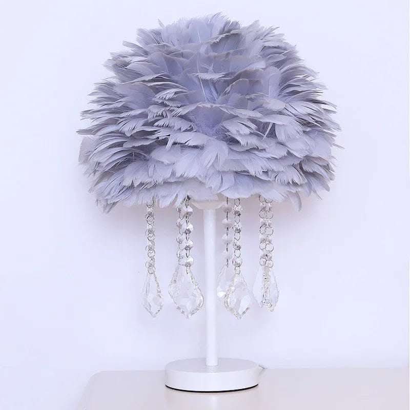 Feather Bedroom Light Luxury Crystal Dome Decorative Lamp