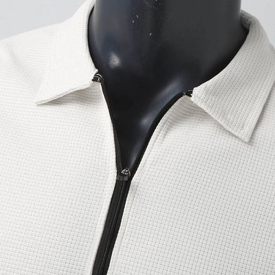 Men's Waffle Style Zipped Lapel Jacket