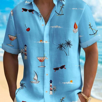 Men's Fashion Hawaiian Digital Printing Shirt Fendax 0