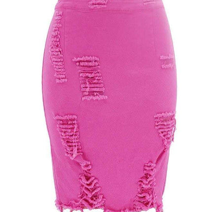 Hole bag hip skirt denim skirt Fendax 0