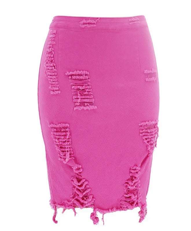 Hole bag hip skirt denim skirt Fendax 0