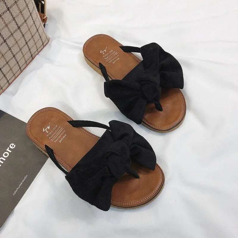 Summer Fashion Outerwear Bow Plywood Slippers Korean Fendax 0
