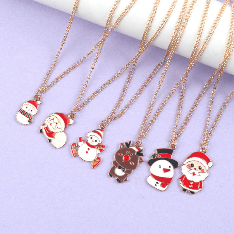 Christmas Necklace Cute Cartoon Santa Claus