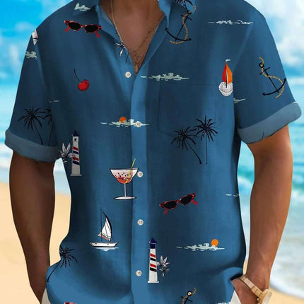 Men's Fashion Hawaiian Digital Printing Shirt Fendax 0