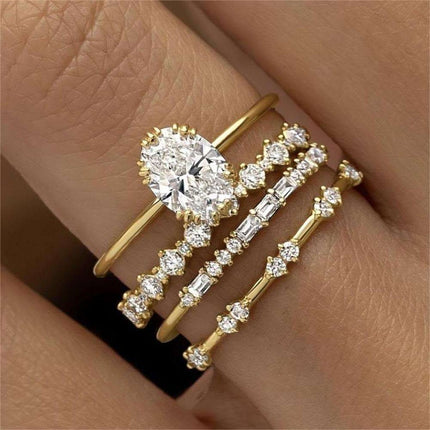 Gold Ring Fashion Ladies Three-piece Set Fendax 0