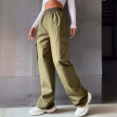 Women's Workwear Casual Pants With High Waist Wide Legs Straight Leg Breathable Retro Sports Pants Fendax 4