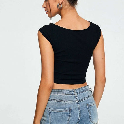 Crop Top Sweetheart Solid Ribbed Sleeveless Fendax 4