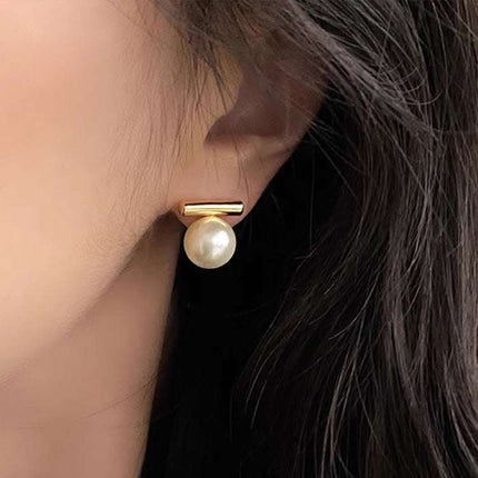 Women's Metal Pearl Stud Earrings Fendax 0