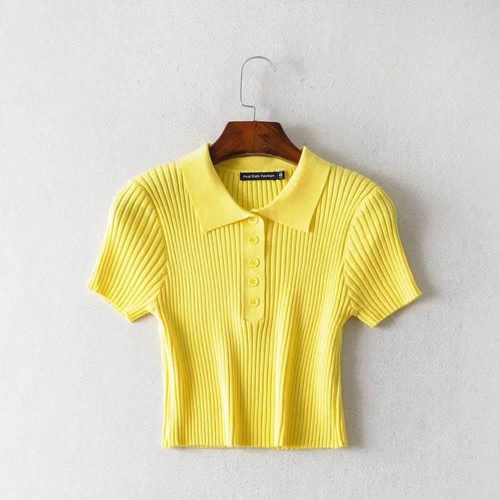 Crop button top in solid color Fendax 0