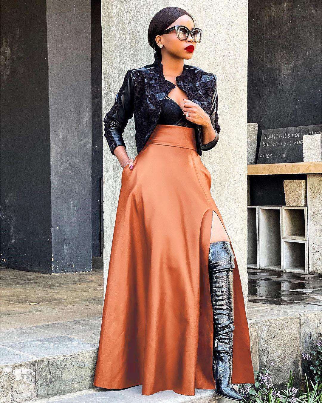 Women's High Waist Split Irregular Skirt Leather Skirt Fendax 0