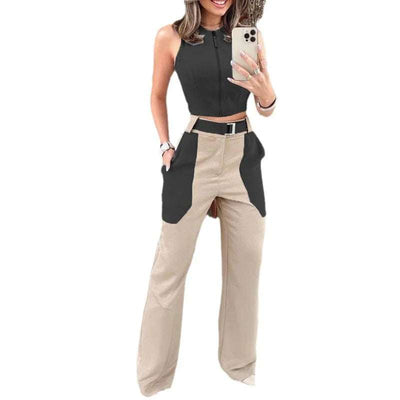 Summer Fashion Casual Vest Belt Blouse And Pants Fendax 0