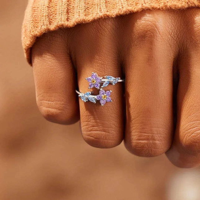 Purple Flower Ring Spring Summer Fashion Jewelry Accessories Fendax 4