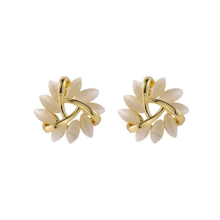 S925 Silver Needle Geometric Triangle Opal Stud Earrings Women Fendax 0
