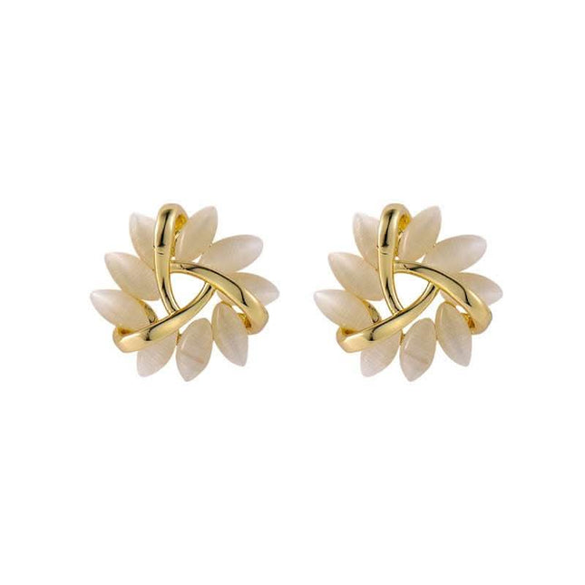 S925 Silver Needle Geometric Triangle Opal Stud Earrings Women Fendax 0