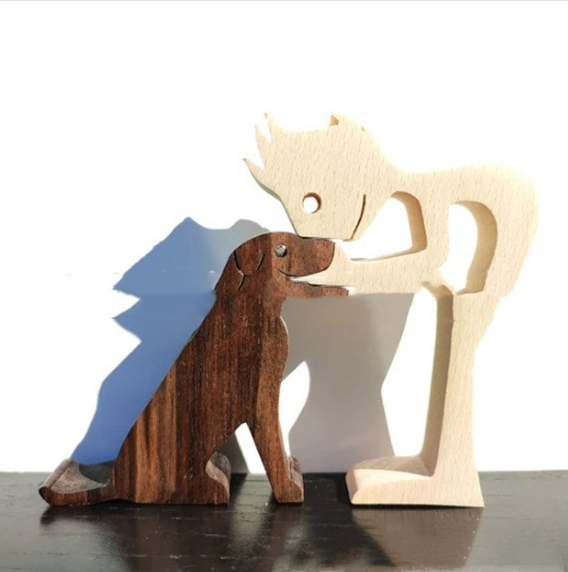 DIY Figurine Wood Dog Ornament