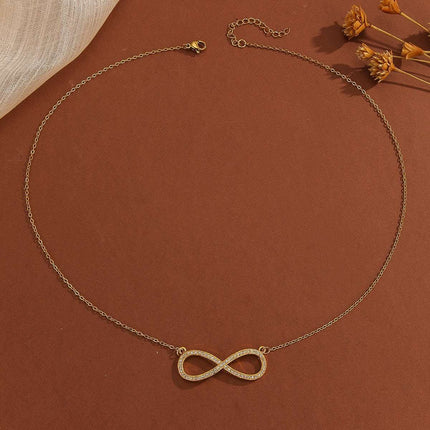 1pcs Simple Exquisite Inlaid Sparkling Diamond Symbol 8,Letter Love Pendant Necklace, Suitable For Women's Daily Wear, A Holiday Gift For Wives And Mothers Fendax 4
