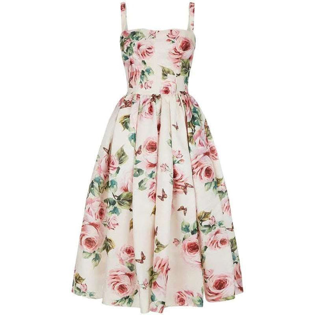 Rose print puffy dress Fendax 0
