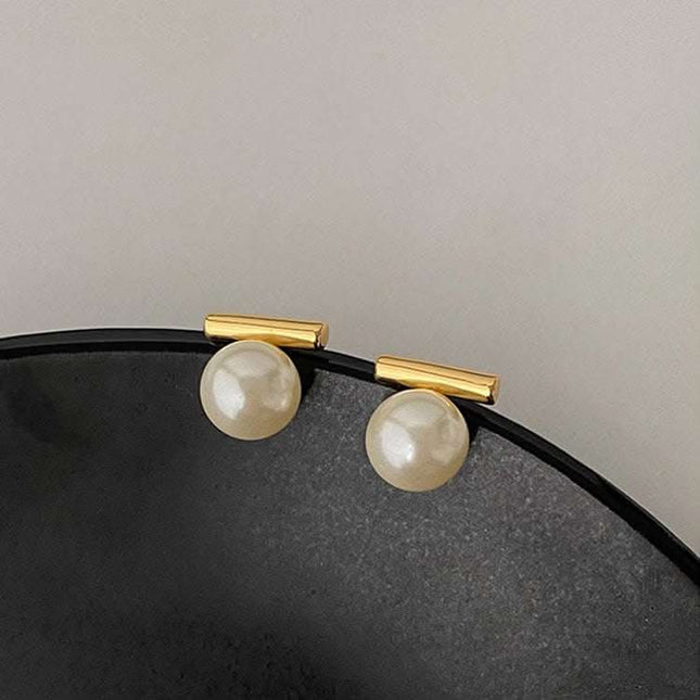 Women's Metal Pearl Stud Earrings Fendax 0