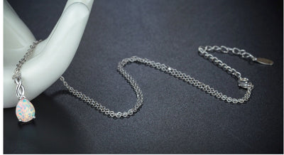 Water Drop Opal Pendant Necklace