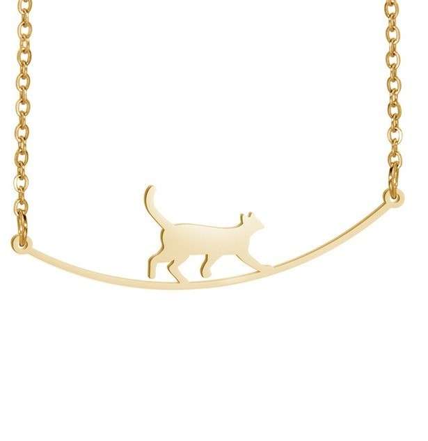 Fashion Jewelry Cute Climbing Cat Pendant Necklace Niche Fendax 0