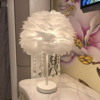 Feather Bedroom Light Luxury Crystal Dome Decorative Lamp Fendax 0