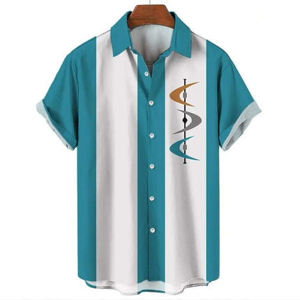 Men's Hawaiian Shirt Casual Button Short Sleeve Fendax 0