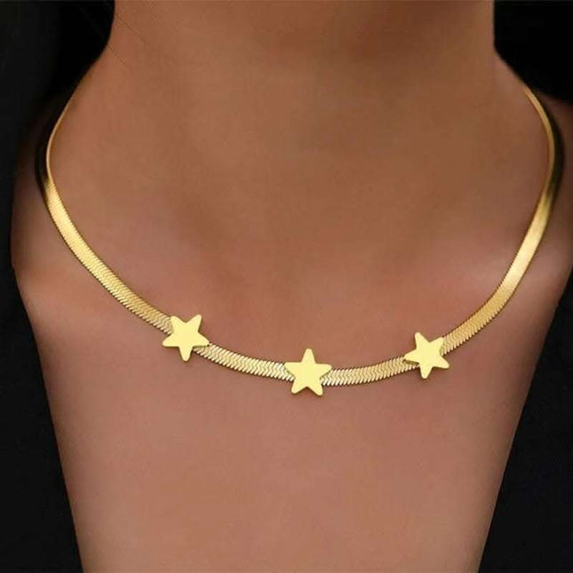 Stainless Steel Necklaces Gothic Blade Snake Chains Stars Choker Statement Light Luxury Temperament Necklace For Women Jewelry Fendax 0