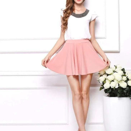 USA SIZE Large size women's high waist half skirt umbrella skirt pleated skirt sundress Fendax 0