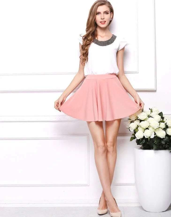 USA SIZE Large size women's high waist half skirt umbrella skirt pleated skirt sundress Fendax 0