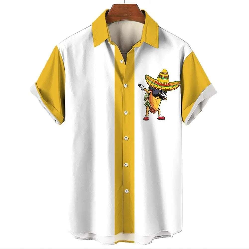 Men's Hawaiian Shirt Casual Button Short Sleeve Fendax 0