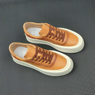 Boys First Layer Cowhide Board Shoes Thick Bottom Fendax 0