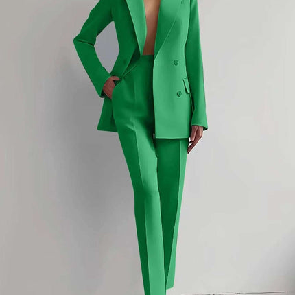 Casual Suits Fashion Long Sleeve Single-breasted Jacket Top And Slim Fit Trousers Women's Business Suits Fendax 0