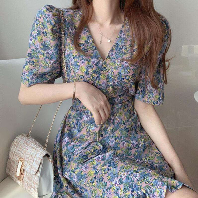 Short Sleeve Floral Dress Summer Fashion Temperament Fendax 0