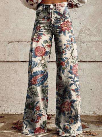 Thin Faux Denim Wide-leg Pants Fendax 0