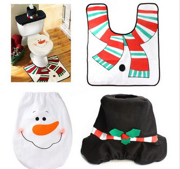 Christmas Style Printed Bathroom Toilet Set