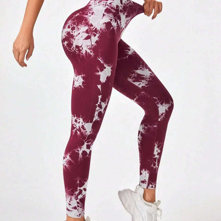 Tie Dye Workout Seamless Leggings For Women High Waist Gym Leggings Yoga Pants, Seamless Leggings For Women High Waist Yoga Pants, Scrunch Butt Lifting Elastic Tights Fendax 5