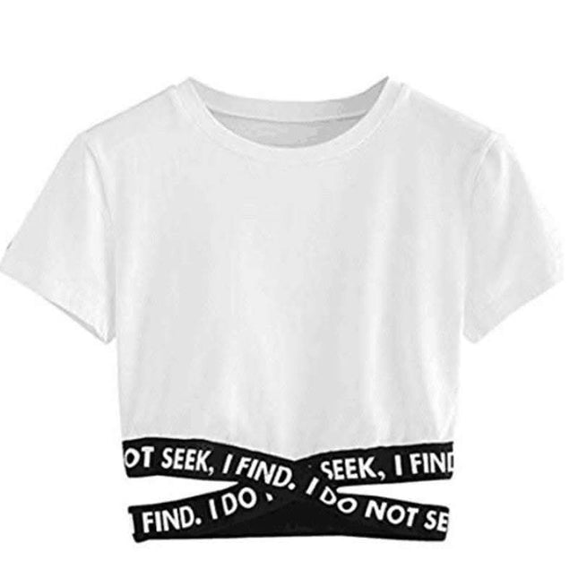 Solid color letter bandage cross crop top Fendax 0