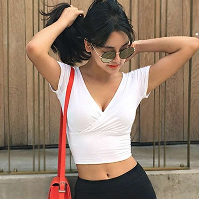 New Tight-fitting Cotton Crop Top Summer Fendax 0