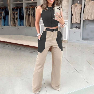 Summer Fashion Casual Vest Belt Blouse And Pants Fendax 0