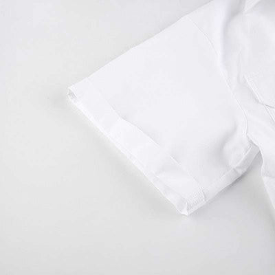 Women's Crop Navel Twist Solid Polo Collar Shirt T-Shirt Top Fendax 0