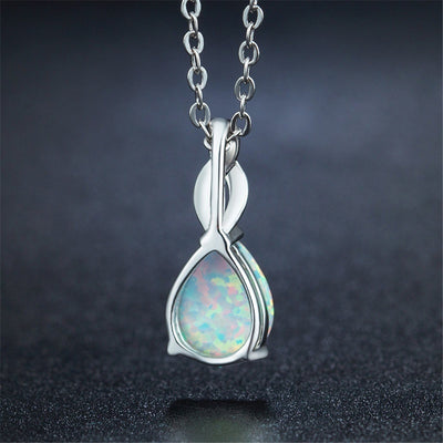 Water Drop Opal Pendant Necklace