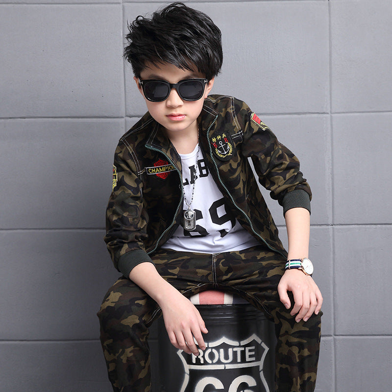 Children's Camouflage Sports Two-piece Set